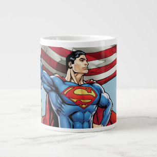 Caneca De Café Grande Super-Homem com pavilhão dos EUA