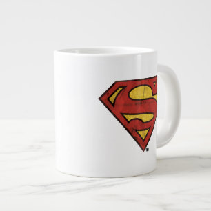 Caneca De Café Grande Super-Homem  Logotipo preto Grunge