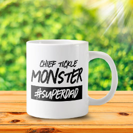 Caneca De Café Grande Super Pai de Tickle Monster Hashtag
