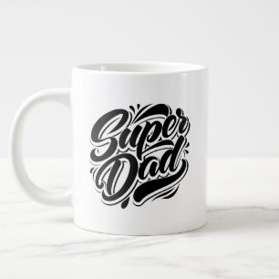 Caneca De Café Grande Super Pai Herói Tipografia Design-67888