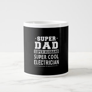 Caneca De Café Grande Super Pai Super Marido Super Elétrico Mens
