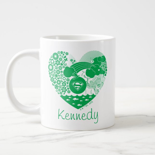 Caneca De Café Grande Supergirl Floral Peace Hearic (Esquerda)