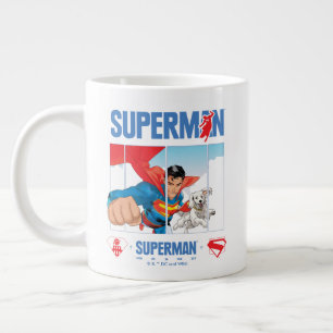 Caneca De Café Grande Superman e Krypto Tomar Voo