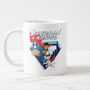 Caneca De Café Grande Superman & Krypto Soar