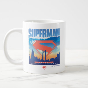 Caneca De Café Grande Superman Metropolis Skyline