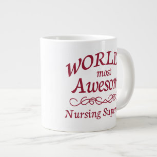 Caneca De Café Grande Supervisor de Enfermagem Mais Incrível do Mundo