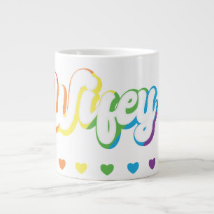 Caneca De Café Grande Suporte a LGBTQIA Lésbica para Gay