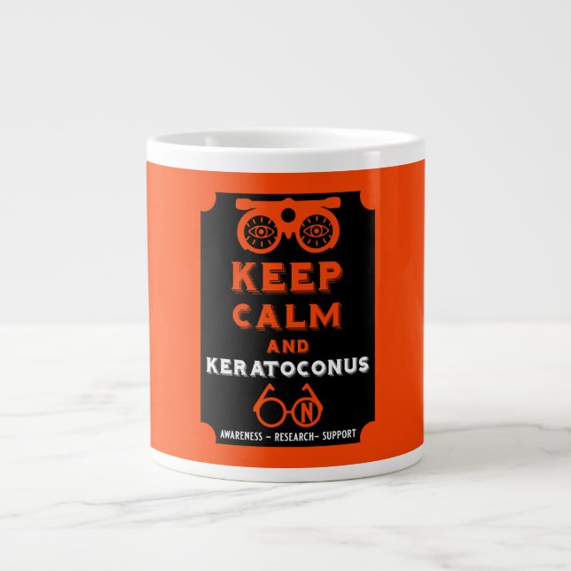 Caneca De Café Grande Suporte E Consciência De Keratoconus (Frente)