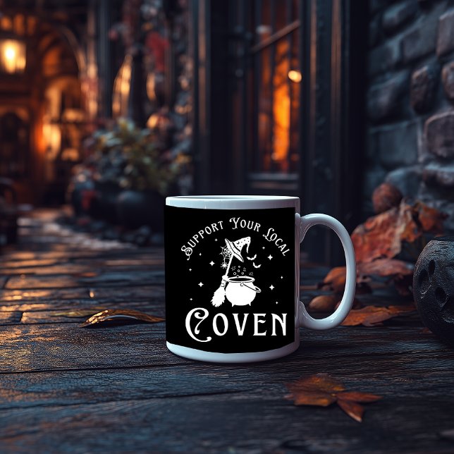 Caneca De Café Grande Support Your Local Coven (Criador carregado)