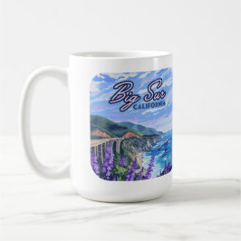 Caneca De Café Grande Sur California Coastline Retro Costa Oeste