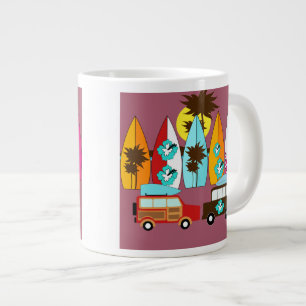 Caneca De Café Grande Surfboards Praia Bum Surfing Hippie Vans
