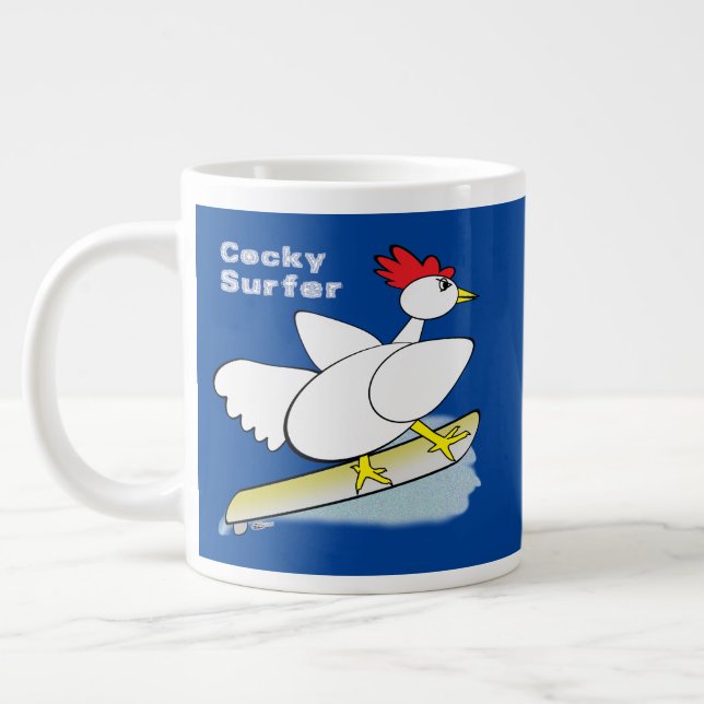 Caneca De Café Grande Surfista Cocky (Esquerda)