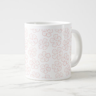 Caneca De Café Grande Sutil contorno romântico de design floral. embrulh