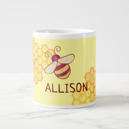 Caneca De Café Grande Sweet Bee Personalised Name Specialty Mug