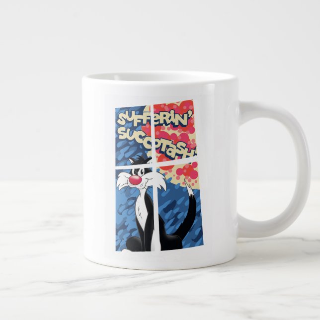 Caneca De Café Grande SYLVESTER™ atrás da janela "Sofferf' Succotash" (Direita)