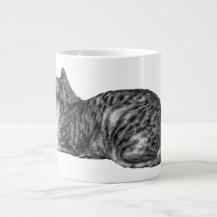 Caneca De Café Grande Tabby Loaf, Textura Suave