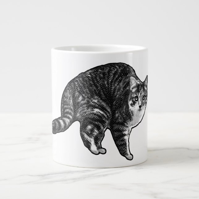 Caneca De Café Grande Tabby Under Snowlight Glow (Frente)