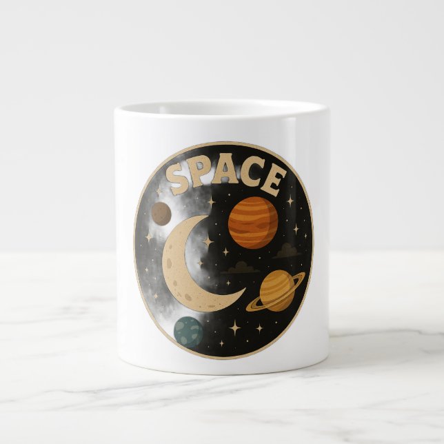 Caneca De Café Grande Taça com design espacial (Frente)