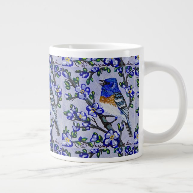 Caneca De Café Grande Taça de Café de Bunting Lazuli (Direita)