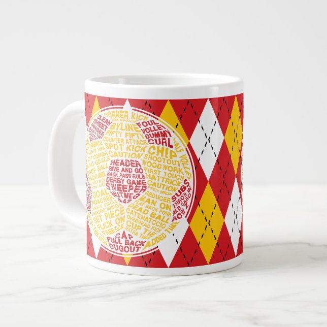 Caneca De Café Grande Taça de Esfera de Futebol (Frente Esquerda)