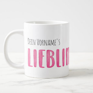 Caneca De Café Grande Taça de preferido XXL, de Lettering em cor de ág