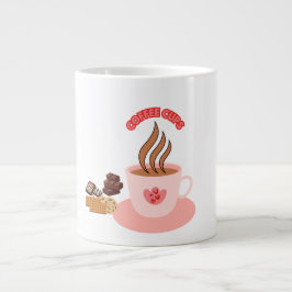 Caneca De Café Grande Taça Elegante de Café com Chocolate e Biscoitos