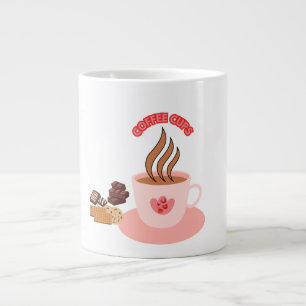 Caneca De Café Grande Taça Elegante de Café com Chocolate e Biscoitos