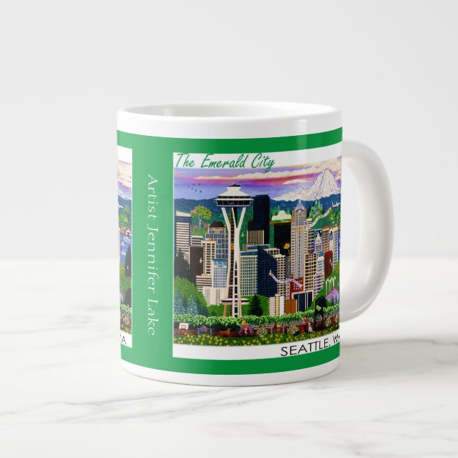 Caneca De Café Grande Taça Seattle (Frente Esquerda)