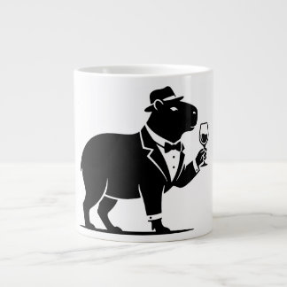 Caneca De Café Grande Tacaça de Vinho de Capivara Engraçada Minimalista