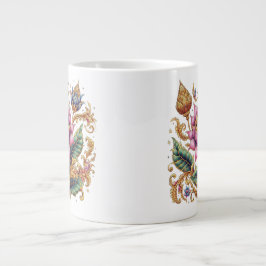 Caneca De Café Grande Tailandês Motif Flower