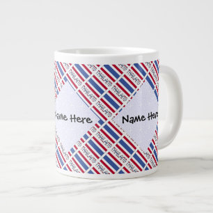 Caneca De Café Grande Tailândia e Bandeira Tailandesa Enviados Personali