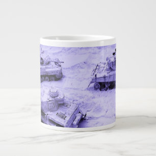 Caneca De Café Grande Tanques alemães americanos no Snow Diorama Mug