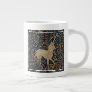 Caneca De Café Grande Tapeçaria com animais por supostos "milefleurs"