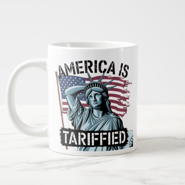 Caneca De Café Grande Tarifa Risos – Declaração Satírica da América (Esquerda)