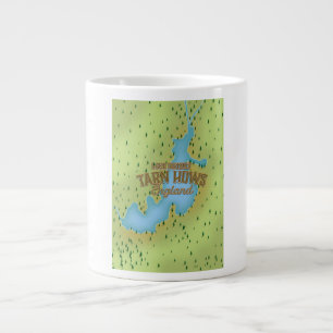 Caneca De Café Grande Tarn Hows, distrito do lago, mapa de viagem.