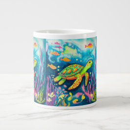 Caneca De Café Grande Tartaruga de pintura