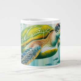 Caneca De Café Grande Tartaruga Pintada