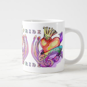 Caneca De Café Grande Tatuagem cardíaca e orgulho da velha escola
