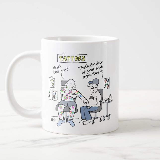 Caneca De Café Grande Tatuagem Tema Engraçado Tatuador (Esquerda)