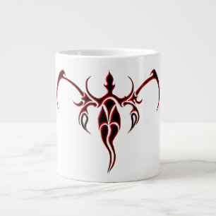 Caneca De Café Grande Tatuagem Tribal do Elefante abstrato - vermelha e 