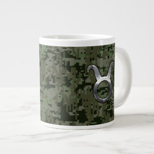 Caneca De Café Grande Taurus assina em Woodland Camuflagem Digital Verde