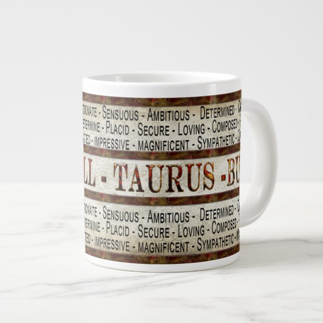 CANECA DE CAFÉ GRANDE TAURUS - NULO - CAFÉ/SOPA/JUMBO MUG - TEXTO (Frente Esquerda)