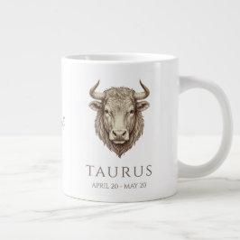 Caneca De Café Grande Taurus Zodiac Personalized Name & Birth Date
