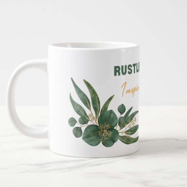 Caneca De Café Grande Taza Hojas Eucalipto (Esquerda)