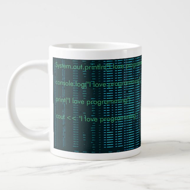 Caneca De Café Grande Taza matrix hacker computers  programmer 3 (Esquerda)