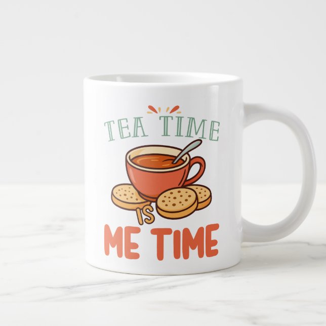 Caneca De Café Grande Tea Time is Me Time Relaxing Tea Lover (Direita)