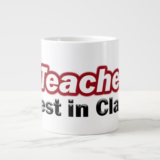 Caneca De Café Grande Teacher Best in Class (Frente)
