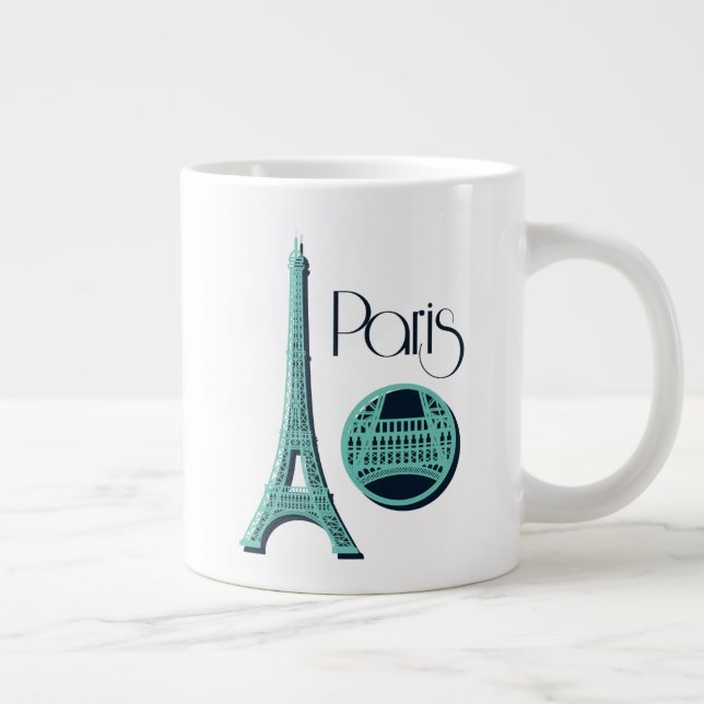Caneca De Café Grande Teal de Paris (Direita)