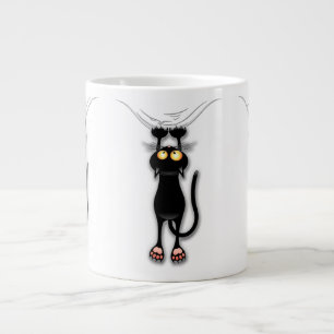 Caneca De Café Grande Tecido de Arranque de Caracteres Engraçado de Cat