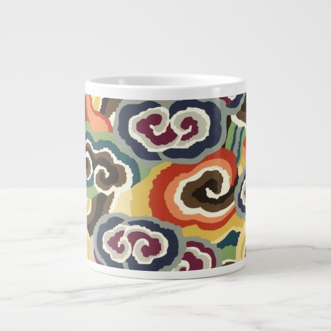 Caneca De Café Grande Tecido Philip Jacobs, Nuvem Tibetana Scroll Mug. (Frente)